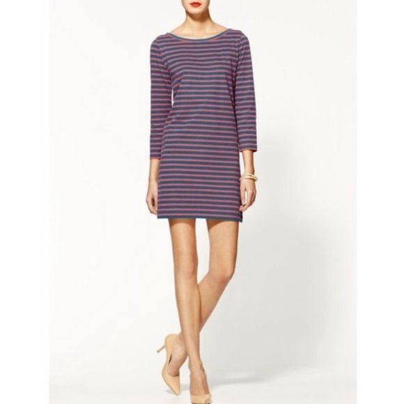 Joie Shift Dress Striped Knit Winberry Navy Blue Mini Stretch Preppy Nautical S - Picture 10 of 10